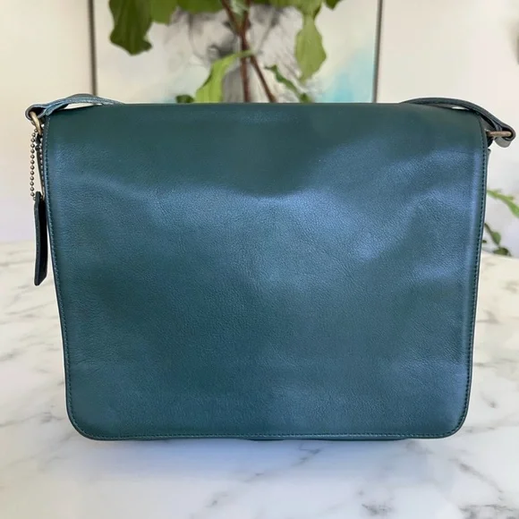 COACH Vintage Manhattan Collection Museum Bag 4127 Bottle Green Leather Bag USA - Picture 3 of 16